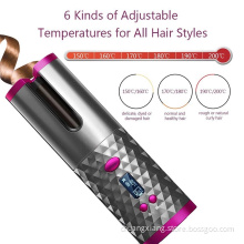 Ceramic coated Rechargeable auto hair curler